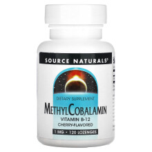 Source Naturals, Metylocobalamina, Czereśnia, 1 mg, 120 Lozenges