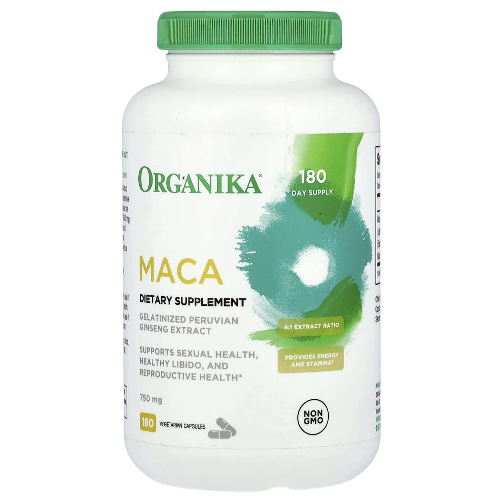 Фото - Вітаміни й мінерали Organika , MACA, 750 mg, 180 wegetariańskich kapsułek