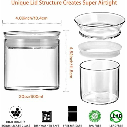 Sraith de 6 Prócaí Gloine Borosilicate Aerdhíonacha 17oz 1