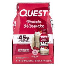 Quest Nutrition, Protein Milchshake, Erdbeere, 4 Flaschen, 14 fl oz (414 ml) Jeder