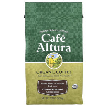 Cafe Altura, Organic Káva, Vienská Miešanie, Celá Zrna, Tmavá Pálenie, 20 oz (567 g)