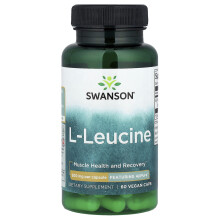 Swanson, L-Leucin, 500 mg, 60 Veggie-Kapseln