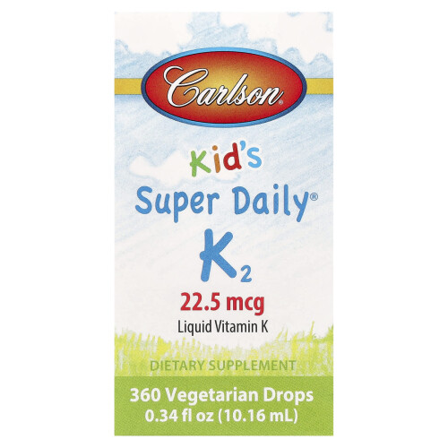 Carlson, Παιδιά, Υψηλή Καθημερινή K2, 22.5 mcg, 0.34 fl oz (10.16 ml)