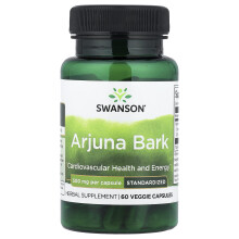 Swanson, Arjuna Bark, Standardized , 500 mg , 60 Veggie Capsules