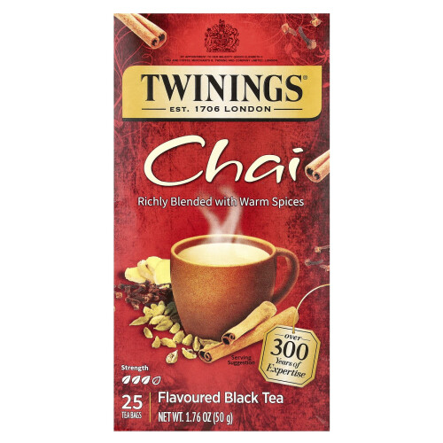 Twinings Twinings, Tè Nero Gustato, Chai, 25 Bustine da Tè, 1.76 oz (50 g)