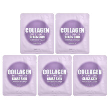 Lapcos, Tiefe Kollagen-Glas-Haut-Übernachtungs-Behandlungsmaske, 4 Blätter, 1,23 oz (35 g) Jeder
