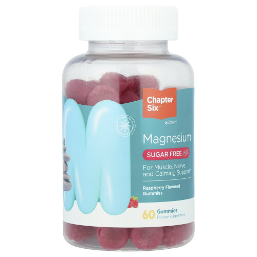 Chapter Six, Magnesium Gummies, Sockerfritt, Hallon, 60 Gumminer