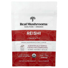Real Mushrooms, Real Gombák, Reishi, Ökológiai Gomba Extrakt Por, 1,59 oz (45 g)
