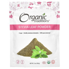 Organic Traditions, Stevia Bladpoeder, 3.5 oz (100 g)