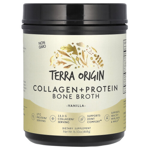 Terra Origin, Collageen + Eiwit Beenboter, Vanille, 16.50 oz (468 g)