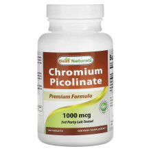 Best Naturals, Chromiová Pikolinát, 1 000 mcg, 240 Tabletů