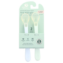 Green Sprouts, Silicone & Sprout Ware, First Food Spoons, 6+ Maanden, Light Ealight, 2 Pack