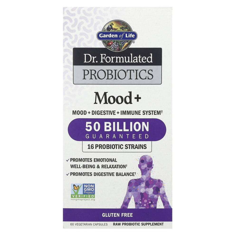 Garden Of Life , Dr. Formulated Probiotics, Mood+, 50 Billion, 60 Vegetarian Capsules