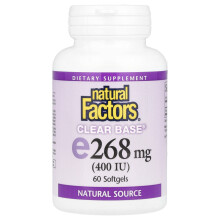 Natural Factors, Clear Base Vitamin E, 268 mg (400 IU), 60 Mygge