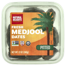Natural Delights, Natuurlijke Delights, Verse Medjool Dadel, Gepit, 12 oz (340 g)