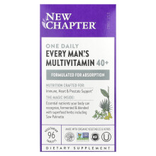 New Chapter, Een Dagelijkse Every Man's Multivitamine 40+, 96 Vegetarische Tablets