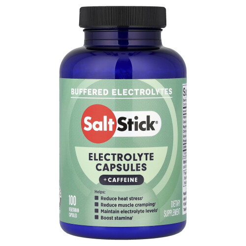 SaltStick, Capsule elettrolitiche Plus Caffeina, 100 Capsule vegetariane