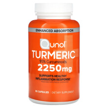 Qunol, Turmeric, 2,250 mg, 90 Capsule (750 mg per Capsulă)