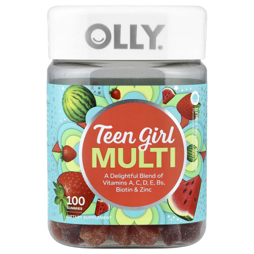 OLLY, Multi Gummies Ragazza, Berry Melon Besties, 100 Gummies