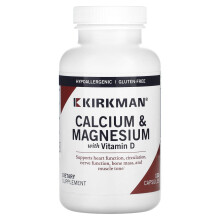 Kirkman Labs, Wapń i Magnez z Witaminą D, 120 Capsułek