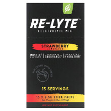 Redmond Trading Company, Re-Lyte, Elektrolyt Mix, Strawberry Lemonade, 15 Stick Pack, 0.23 oz (6.5 g) Varje