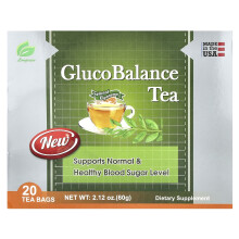 Longreen, Glucobalance-thee, 20 Thee zakjes, 2,12 oz (60 g)