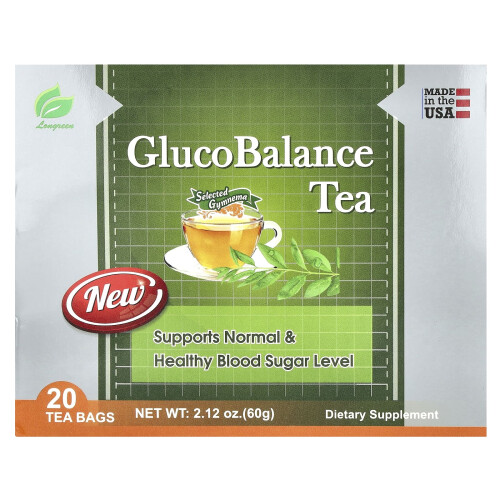 Longreen, GlukoBalans Te, 20 Tebagger, 2.12 oz (60 g)