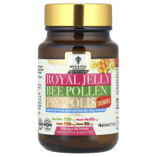 Bee & You, Royal Jelly Bee Pollen Propolis Kauwbares, 60 Tabletten