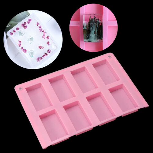 Molde rectangular de resina para joyería, 8 cavidades 2