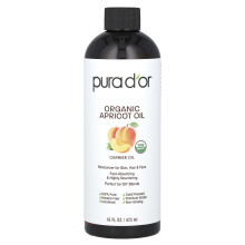 Aceite de Albaricoque Orgánico Pura D'or, 16 fl oz (473 ml)