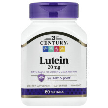 21st Century, Lutein, 20 mg, 60 Weichgel-Kapseln