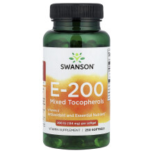 Swanson, Ε-200 Μικτές Τοκοφερόλες, 134 mg (200 IU), 250 Softgels