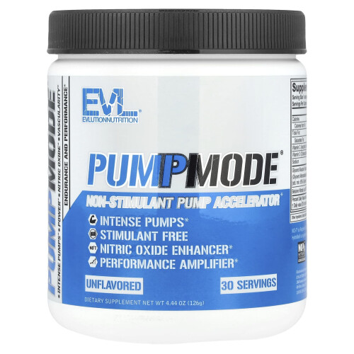 EVLution Nutrition, PumpMode,  Μη-Στιμουλαντική Μηχανή Pump Accelerator, Unflavored, 4.44 oz (126 g)