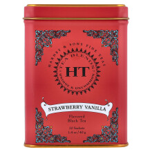 Harney & Sons, Chá Preto, Morango e Vainilla, 20 Sachets, 1.4 oz (40 g)