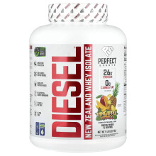 Diesel de PERFECT Sports, Isolado de Leche de Soja de Nueva Zelanda, Piña y Mango, 5 lb (2.27 kg)