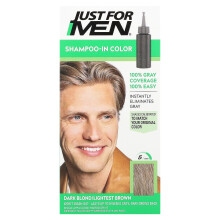 Just for Men, Shampoo-In Väri Haircolor Kit, H-15 Dark Blond/Lightest Brown, Single Application