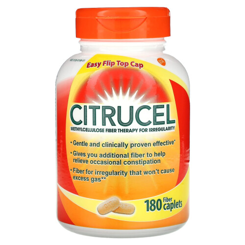 Citrucel, Metylcellulosfiberterapi för Irregularitet, 180 Fiber Kapslar
