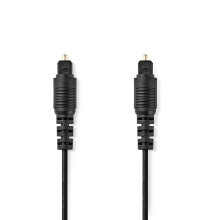 Optisches Audiokabel | TosLink-Stecker | TosLink-Stecker | 10,0 m | Rund | PVC | Schwarz | Etikett