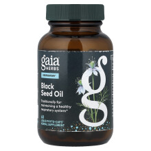 Gaia Herbs, Sementa Preta Óleo, 60 Fórmula Líquida Vegana Caps