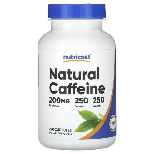 Nutricost, Cafeniu Natural, 200 mg, 250 Capsule