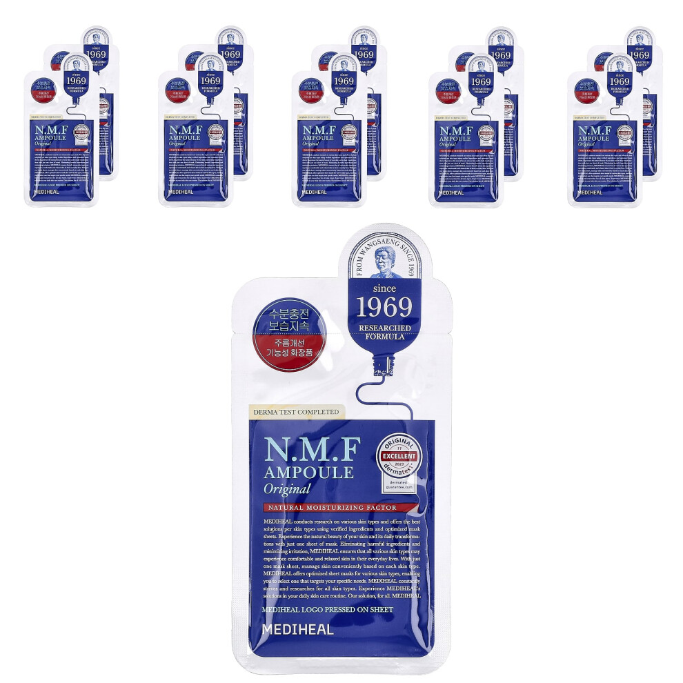 Mediheal , N.m.f Ampoule Beauty Mask, Original 10 Masks, 0.91 Fl Oz (27 Ml)