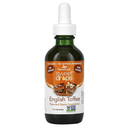 SweetLeaf Stevia, Gotas Doces, Toffee Inglês, 2 fl oz (60 ml)