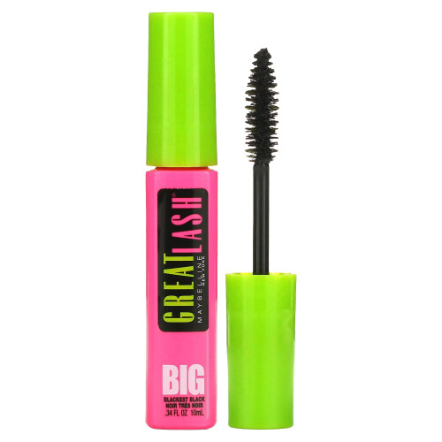 Maybelline Maybelline, Great Lash, Μεγάλο Μαύρισμα, 130 Μαύρο Μαύρο, 0.34 fl oz (10 ml)
