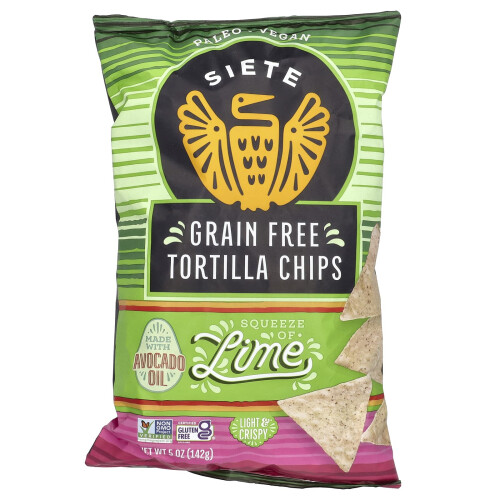 Siete, Grain Free Τορτίλα Κιούπς, Λιμέ, 5 oz (142 g)