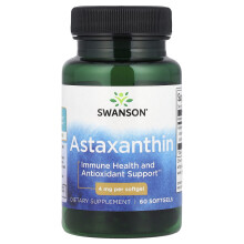 Swanson, Astaxanthine, 4 mg, 60 zachte capsules