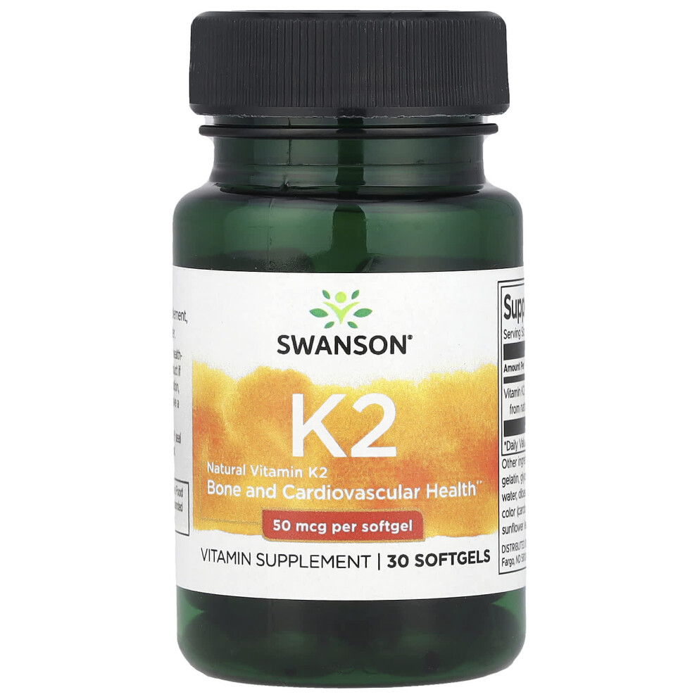 Swanson Vitamin K-2 - Natural, 50Mcg - 30 Softgels