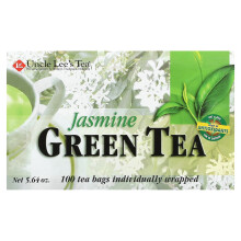 Uncle Lee's Tea, Jasmiini Vihreä Tee, 100 Tee Pussia, 5,64 oz