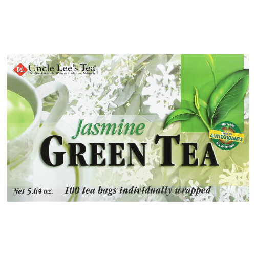 Uncle Lee's Tea, Jasmin Grön Te, 100 Tebagger, 5.64 oz