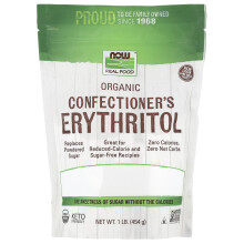 NOW Foods, Real Food, Organic Confectioner's Erythritol, 1 lbs (454 g)