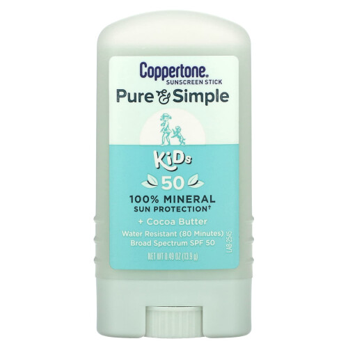 Coppertone, Απλή και Απλή, Παιδιά, Σύνδεσμος Ηλίου, SPF 50, Καραμέλα Βούτυρο, 0.49 oz (13.9 g)
